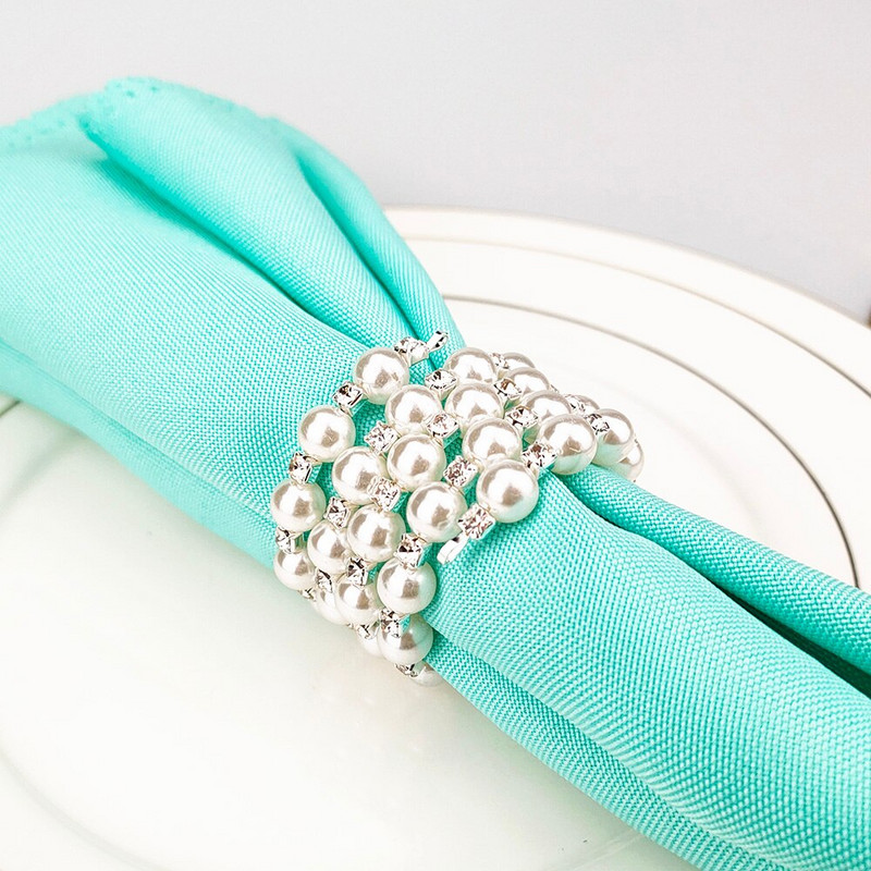 6 τεμ./Παρτίδα μαργαριτάρια δαχτυλίδια χαρτοπετσέτας Ivory The Mother Of Shell Holder Serviette Wedding Centerpieces for tables Είδη πάρτι