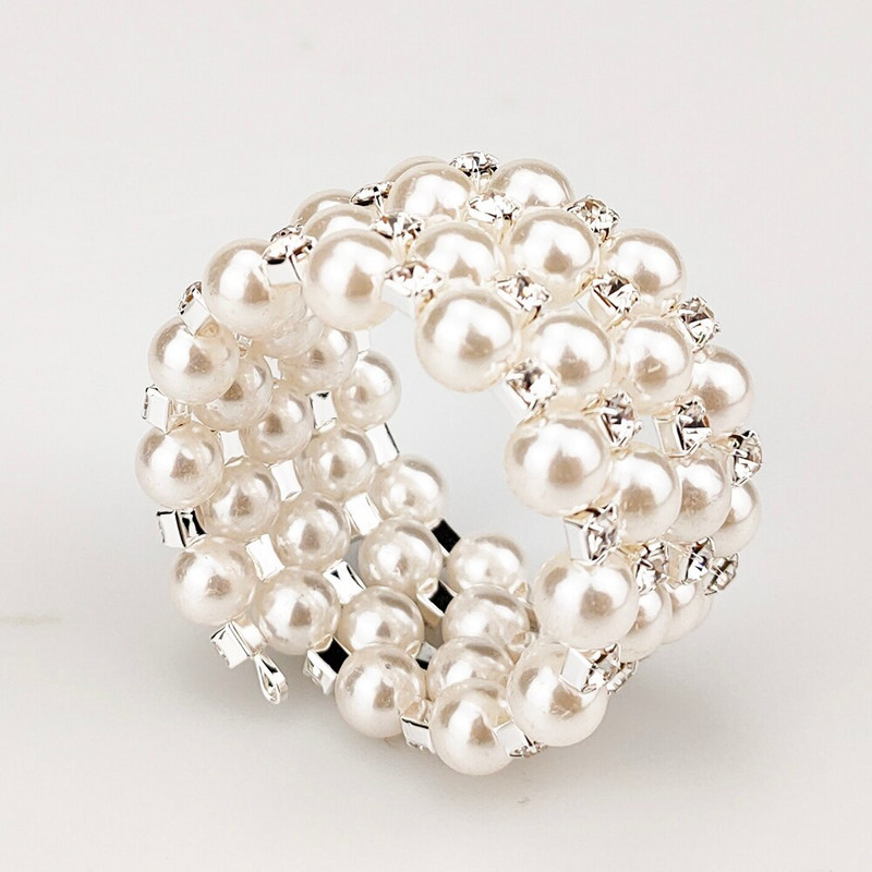 6 τεμ./Παρτίδα μαργαριτάρια δαχτυλίδια χαρτοπετσέτας Ivory The Mother Of Shell Holder Serviette Wedding Centerpieces for tables Είδη πάρτι