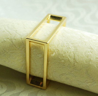 tasuta kohaletoimetamine kullast hõbedast metallist salvrätikurõngas, salvrätikuhoidja pulmadeks, 6 tk qn15062006