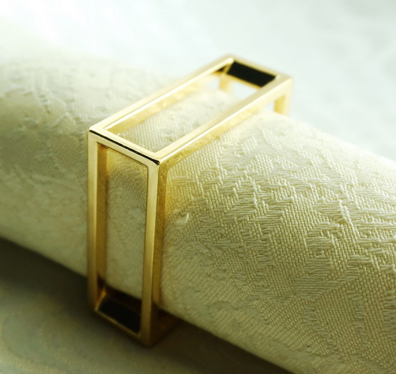 tasuta kohaletoimetamine kullast hõbedast metallist salvrätikurõngas, salvrätikuhoidja pulmadeks, 6 tk qn15062006