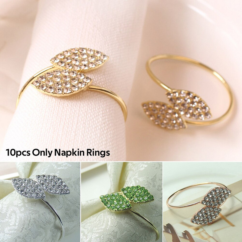 Ροζ χρυσό ασημί δαχτυλίδια χαρτοπετσέτας Σερβιέτ πόρπες Μεταλλικό φύλλο στρας Διακόσμηση ζώνη Συμπόσιο Γαμήλιο Δείπνο Σπίτι Πάρτι