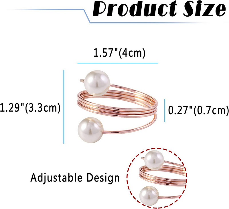 Pearl servetėlių žiedas vestuvių stalo dekoravimui metalinis auksinis prabangus servetėlių laikiklis vestuvinių rankšluosčių žiedai vakarienės stalo dekoravimui