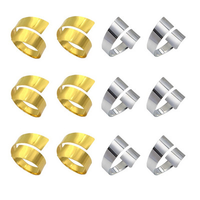 Dvianna Ασημένια δαχτυλίδια χαρτοπετσέτας Σετ με 12 μοντέρνα στρογγυλά δαχτυλίδια θήκης για χαρτοπετσέτες για γιορτινά Χριστουγεννιάτικα Διακοσμητικά Τραπεζιού Γάμου HWM07