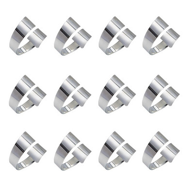 Dvianna Ασημένια δαχτυλίδια χαρτοπετσέτας Σετ με 12 μοντέρνα στρογγυλά δαχτυλίδια θήκης για χαρτοπετσέτες για γιορτινά Χριστουγεννιάτικα Διακοσμητικά Τραπεζιού Γάμου HWM07