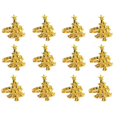 Dvianna 12 τεμ. Χριστουγεννιάτικο δέντρο δαχτυλίδια για χαρτοπετσέτες Χριστουγεννιάτικο θήκη για χριστουγεννιάτικο γάμο για το δείπνο των Ευχαριστιών HWC53