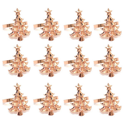 Dvianna 12 τεμ. Χριστουγεννιάτικο δέντρο δαχτυλίδια για χαρτοπετσέτες Χριστουγεννιάτικο θήκη για χριστουγεννιάτικο γάμο για το δείπνο των Ευχαριστιών HWC53