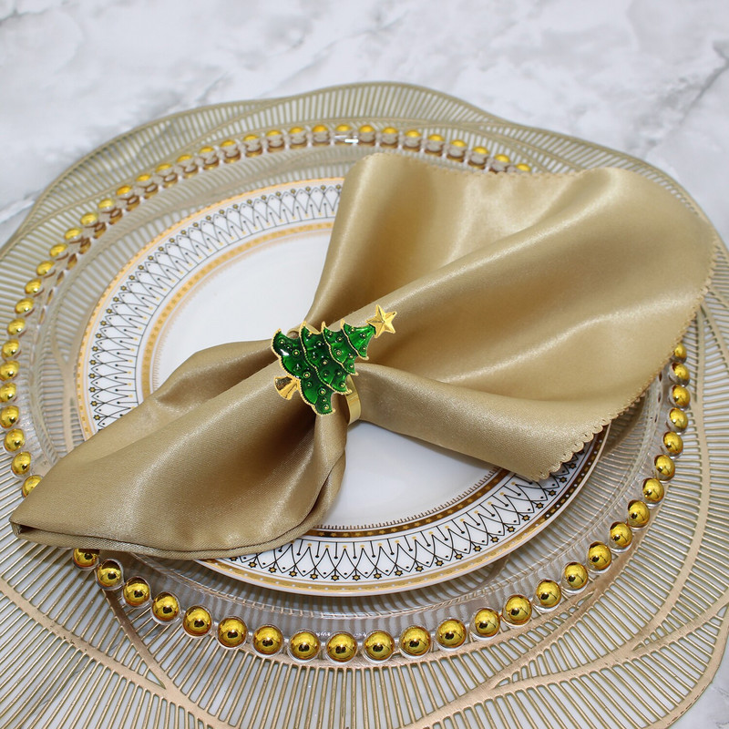 Dvianna 12 τεμ. Χριστουγεννιάτικο δέντρο δαχτυλίδια για χαρτοπετσέτες Χριστουγεννιάτικο θήκη για χριστουγεννιάτικο γάμο για το δείπνο των Ευχαριστιών HWC53