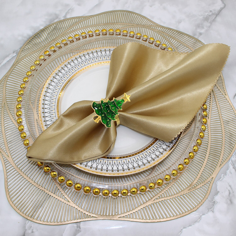 Dvianna 12 τεμ. Χριστουγεννιάτικο δέντρο δαχτυλίδια για χαρτοπετσέτες Χριστουγεννιάτικο θήκη για χριστουγεννιάτικο γάμο για το δείπνο των Ευχαριστιών HWC53