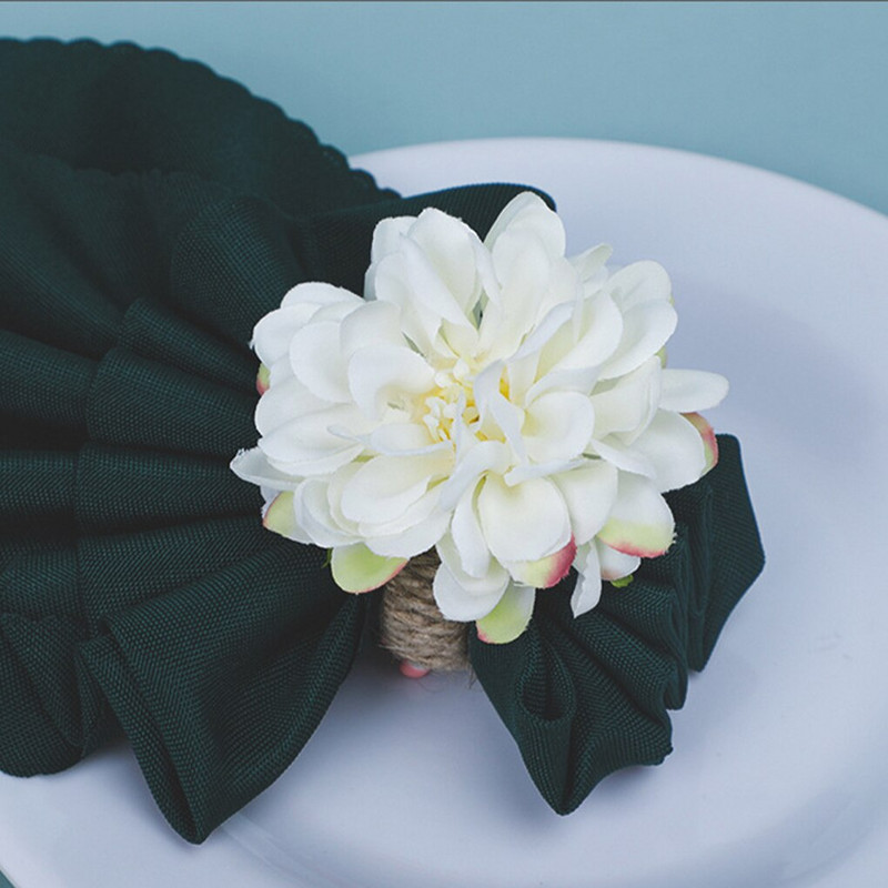 6 tükki kunstlilledest salvräti sõrmus Linane Kodu Hotell Restoran Pulmatseremoonia Jõulud Romantiline hoidik Decor King