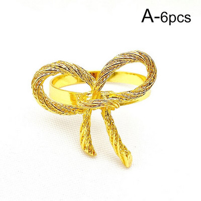 Novi 6kom/lot kreativni prsten za salvete s lukom zlatno srebro ružičasto zlato držač kopče za salvete dom hotel vjenčanje banket stol dekor