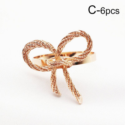 Novi 6kom/lot kreativni prsten za salvete s lukom zlatno srebro ružičasto zlato držač kopče za salvete dom hotel vjenčanje banket stol dekor