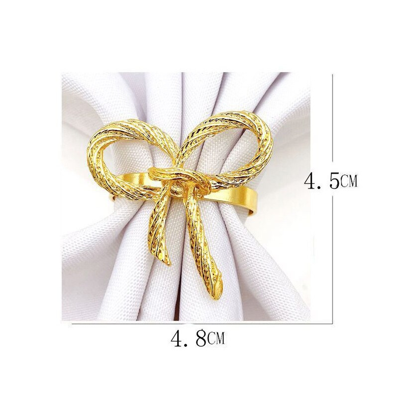 Novi 6kom/lot kreativni prsten za salvete s lukom zlatno srebro ružičasto zlato držač kopče za salvete dom hotel vjenčanje banket stol dekor