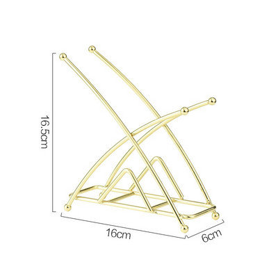 Desktop Organizer Επιτραπέζια σκεύη προμήθειες Θήκη χαρτοπετσέτας Βάση χαρτοπετσέτας Ράφι επίχρυσο μεταλλικό σφυρήλατο σίδηρο Θήκη πύργου αποθήκευσης