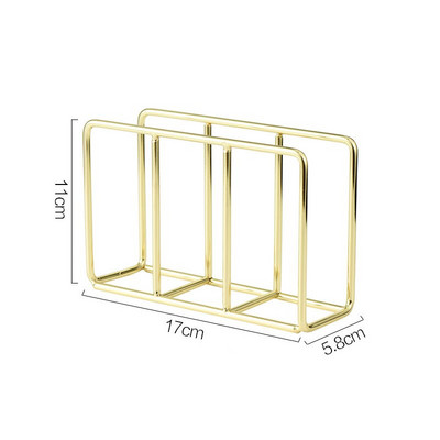 Desktop Organizer Επιτραπέζια σκεύη προμήθειες Θήκη χαρτοπετσέτας Βάση χαρτοπετσέτας Ράφι επίχρυσο μεταλλικό σφυρήλατο σίδηρο Θήκη πύργου αποθήκευσης