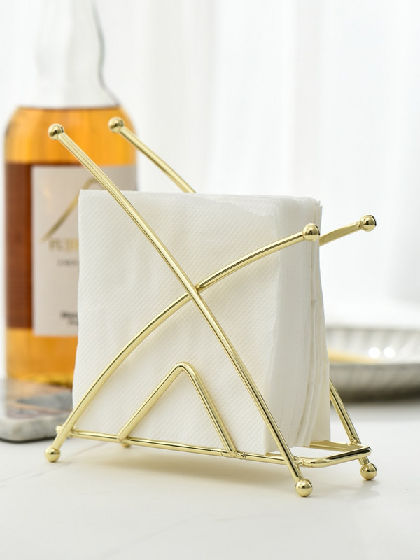 Desktop Organizer Επιτραπέζια σκεύη προμήθειες Θήκη χαρτοπετσέτας Βάση χαρτοπετσέτας Ράφι επίχρυσο μεταλλικό σφυρήλατο σίδηρο Θήκη πύργου αποθήκευσης