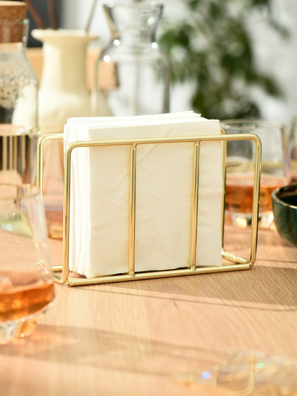 Desktop Organizer Επιτραπέζια σκεύη προμήθειες Θήκη χαρτοπετσέτας Βάση χαρτοπετσέτας Ράφι επίχρυσο μεταλλικό σφυρήλατο σίδηρο Θήκη πύργου αποθήκευσης
