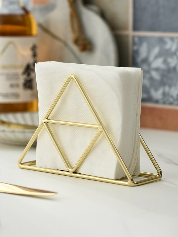 Desktop Organizer Επιτραπέζια σκεύη προμήθειες Θήκη χαρτοπετσέτας Βάση χαρτοπετσέτας Ράφι επίχρυσο μεταλλικό σφυρήλατο σίδηρο Θήκη πύργου αποθήκευσης