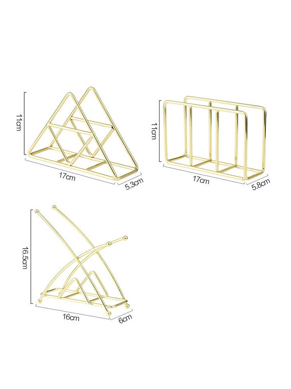 Desktop Organizer Επιτραπέζια σκεύη προμήθειες Θήκη χαρτοπετσέτας Βάση χαρτοπετσέτας Ράφι επίχρυσο μεταλλικό σφυρήλατο σίδηρο Θήκη πύργου αποθήκευσης
