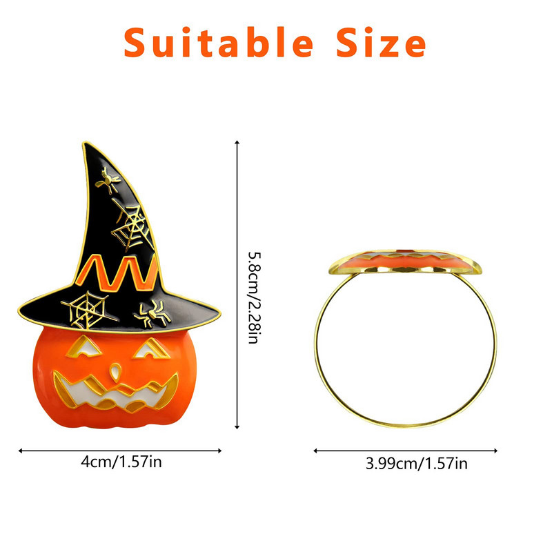 6 τμχ Δαχτυλίδια αποκριάτικων πετσετών κολοκύθα μάγισσα σε σχήμα φαντάσματος Μεταλλική θήκη για χαρτοπετσέτα Διακόσμηση τραπεζιού δείπνου Διακόσμηση αποκριάτικου πάρτι