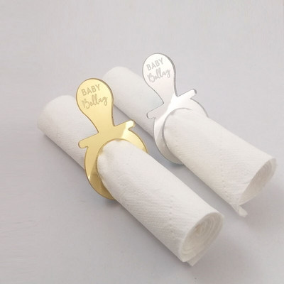 Individualizuotos 10 vnt servetėlių žiedai, skirti vestuvių gimtadieniui, kūdikio gimimo krikštui, kūdikio dušo stalo dekoravimui princo auksinių servetėlių žiedų laikiklis