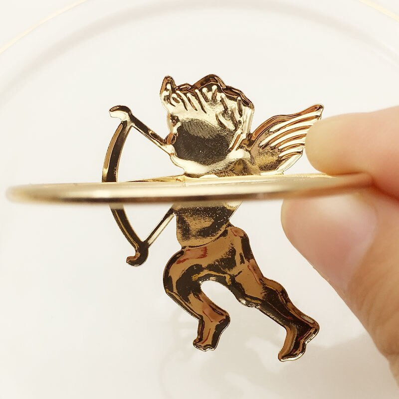 10 τμχ Δαχτυλίδια χαρτοπετσέτας Χρυσά Έρως Κομψές θήκες για χαρτοπετσέτες Διακόσμηση για επιτραπέζια ντεκόρ γαμήλιου πάρτι