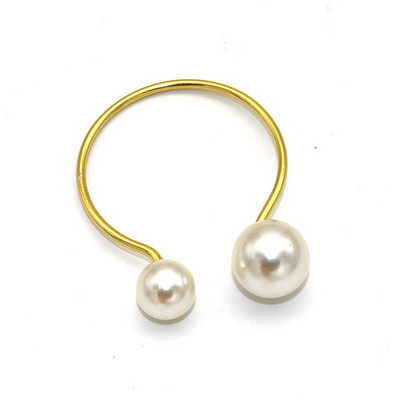 5 τμχ Κομψές πέρλες θήκη για χριστουγεννιάτικο γαμήλιο πάρτι Χρυσή μεταλλική χαρτοπετσέτα Πόρπη κύκλος Διακόσμηση τραπεζιού για το σπίτι