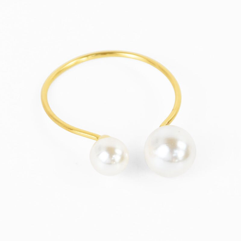 5 τμχ Κομψές πέρλες θήκη για χριστουγεννιάτικο γαμήλιο πάρτι Χρυσή μεταλλική χαρτοπετσέτα Πόρπη κύκλος Διακόσμηση τραπεζιού για το σπίτι