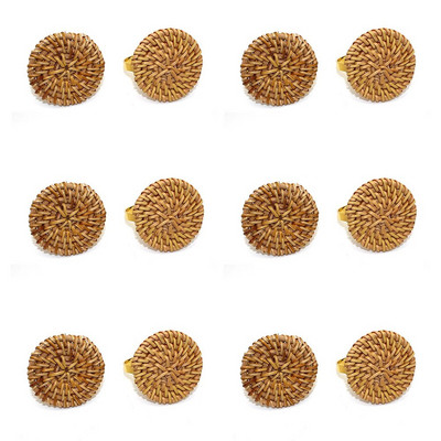 12 tk kootud salvrätikurõngad, rustikaalsed salvrätikusõrmuse hoidjad, käsitsi valmistatud rotangist, punutud salvrätikust sõrmusehoidja peokaunistus