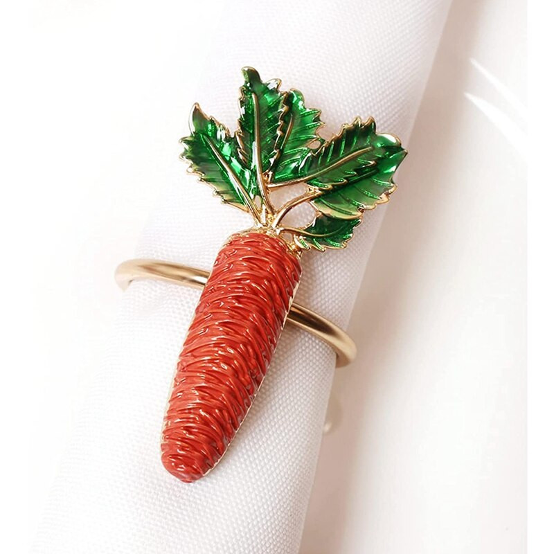 Σετ με 4 πασχαλινά καρότα δαχτυλίδια χαρτοπετσέτας - Δαχτυλίδια θήκης για χαρτοπετσέτα σχεδιασμένα με καρότο στολίδι για πασχαλινό πάρτι διακόσμησης