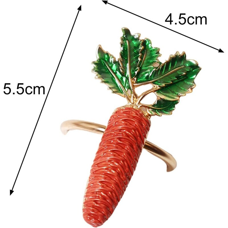 Σετ με 4 πασχαλινά καρότα δαχτυλίδια χαρτοπετσέτας - Δαχτυλίδια θήκης για χαρτοπετσέτα σχεδιασμένα με καρότο στολίδι για πασχαλινό πάρτι διακόσμησης