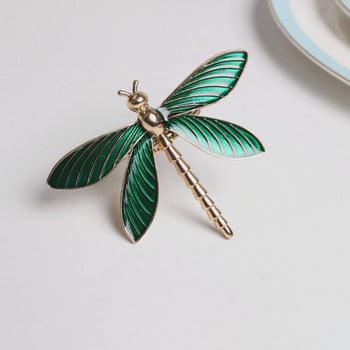 6PCS Green Dragonfly Пръстен за салфетки Капково масло Държач за салфетки от насекоми Катарама за салфетки Хавлиена салфетка Сватбена вечеря Декорация на маса