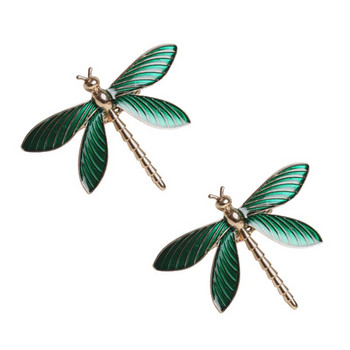 6PCS Green Dragonfly Пръстен за салфетки Капково масло Държач за салфетки от насекоми Катарама за салфетки Хавлиена салфетка Сватбена вечеря Декорация на маса