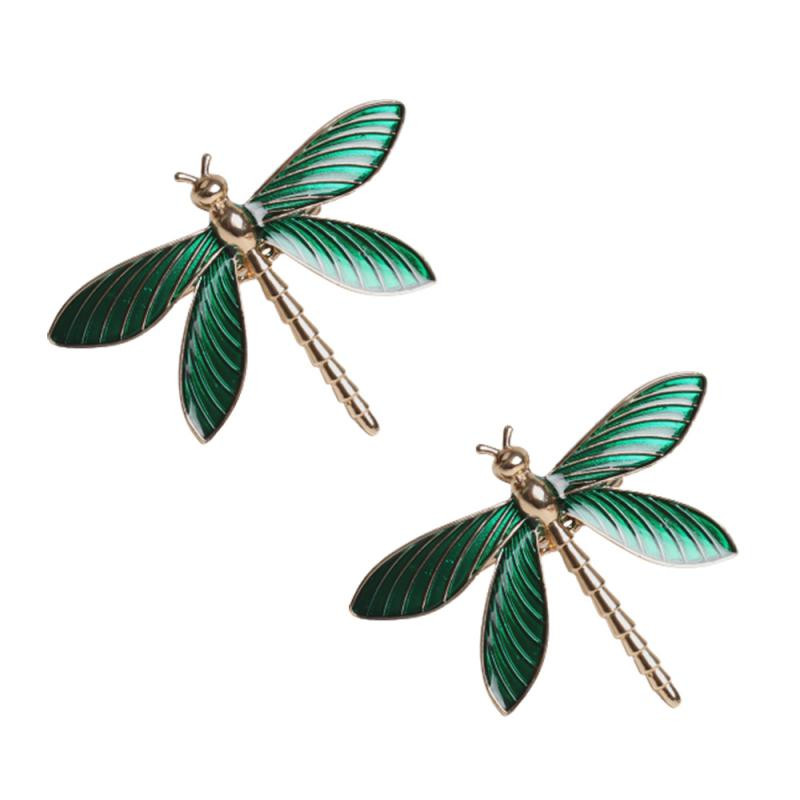 6PCS Green Dragonfly Prsten za salvete Držač za salvete Držač za salvete Držač za salvete Kopča za salvete Salvete za vjenčanje Dekoracija stola