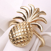 12Pcs Ananas Prsten za salvete Metalna oplata Držač za salvete Stalak za prstenje Vjenčanje Blagdanska zabava Dekoracija stola