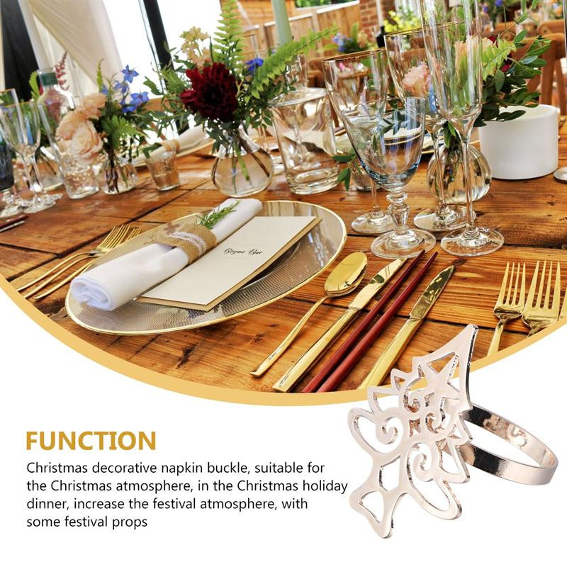 Σετ 4 τεμ. δαχτυλίδια χαρτοπετσέτας σε σχήμα χριστουγεννιάτικου δέντρου Δαχτυλίδια για χαρτοπετσέτα Διακοσμητική πόρπη για πάρτι Ξενοδοχείο Διακοσμητικό τραπέζι δείπνου