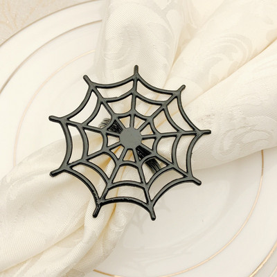 6 τμχ Spider Web Halloween Δαχτυλίδι από χαρτοπετσέτα Διακόσμηση τραπεζιού Θήκη για πόρπη για χαρτοπετσέτα για δείπνο ξενοδοχείου Διακόσμηση τραπεζιού σπιτιού