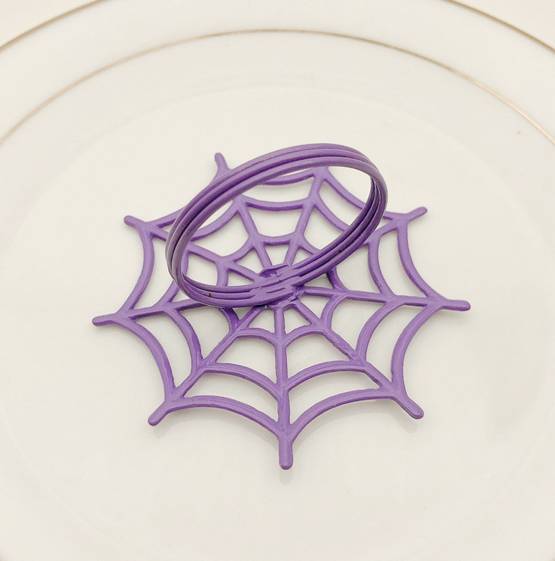 6 τμχ Spider Web Halloween Δαχτυλίδι από χαρτοπετσέτα Διακόσμηση τραπεζιού Θήκη για πόρπη για χαρτοπετσέτα για δείπνο ξενοδοχείου Διακόσμηση τραπεζιού σπιτιού