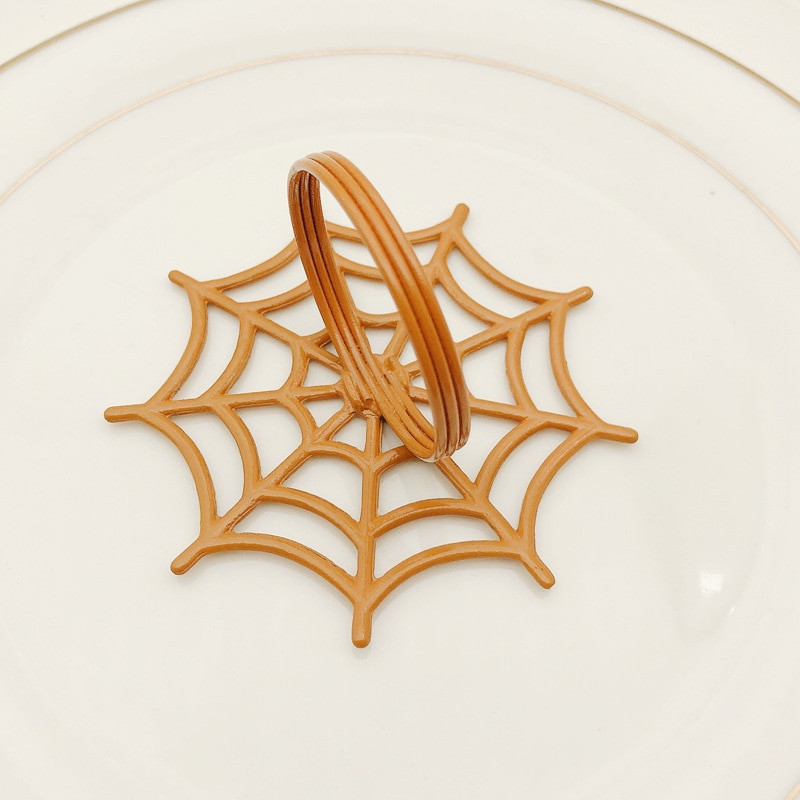 6 τμχ Spider Web Halloween Δαχτυλίδι από χαρτοπετσέτα Διακόσμηση τραπεζιού Θήκη για πόρπη για χαρτοπετσέτα για δείπνο ξενοδοχείου Διακόσμηση τραπεζιού σπιτιού