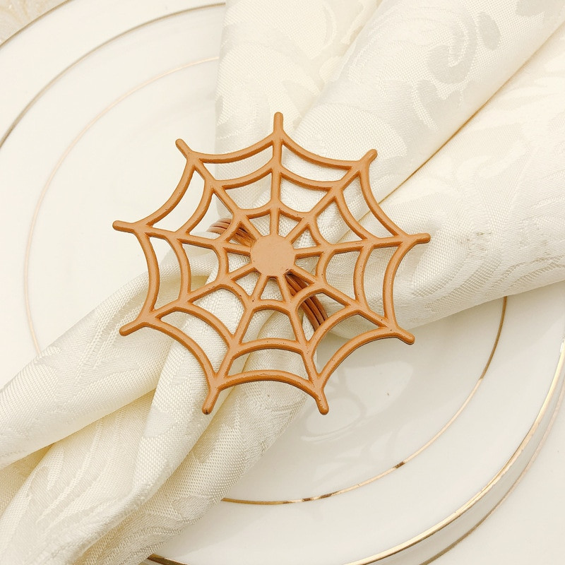 6 τμχ Spider Web Halloween Δαχτυλίδι από χαρτοπετσέτα Διακόσμηση τραπεζιού Θήκη για πόρπη για χαρτοπετσέτα για δείπνο ξενοδοχείου Διακόσμηση τραπεζιού σπιτιού