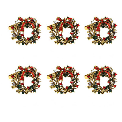 Dvianna 6 τεμ. Χριστουγεννιάτικα δαχτυλίδια πετσετών καμπάνας Ρετρό θήκες για δαχτυλίδια για χαρτοπετσέτα για την Ημέρα των Ευχαριστιών Διακοσμήσεις τραπεζαρίας HWC18