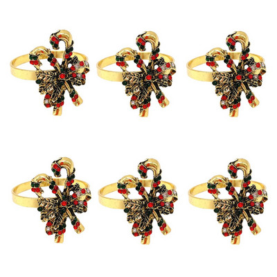 Dvianna 6 τεμ. Χριστουγεννιάτικα δαχτυλίδια πετσετών καμπάνας Ρετρό θήκες για δαχτυλίδια για χαρτοπετσέτα για την Ημέρα των Ευχαριστιών Διακοσμήσεις τραπεζαρίας HWC18