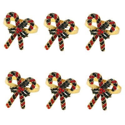 Dvianna 6 τεμ. Χριστουγεννιάτικα δαχτυλίδια πετσετών καμπάνας Ρετρό θήκες για δαχτυλίδια για χαρτοπετσέτα για την Ημέρα των Ευχαριστιών Διακοσμήσεις τραπεζαρίας HWC18