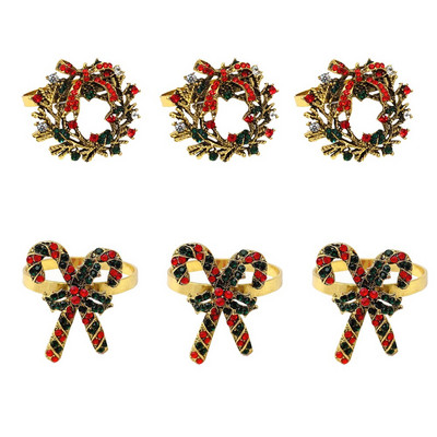 Dvianna 6 τεμ. Χριστουγεννιάτικα δαχτυλίδια πετσετών καμπάνας Ρετρό θήκες για δαχτυλίδια για χαρτοπετσέτα για την Ημέρα των Ευχαριστιών Διακοσμήσεις τραπεζαρίας HWC18