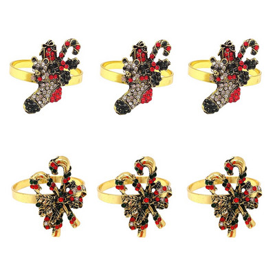 Dvianna 6 τεμ. Χριστουγεννιάτικα δαχτυλίδια πετσετών καμπάνας Ρετρό θήκες για δαχτυλίδια για χαρτοπετσέτα για την Ημέρα των Ευχαριστιών Διακοσμήσεις τραπεζαρίας HWC18