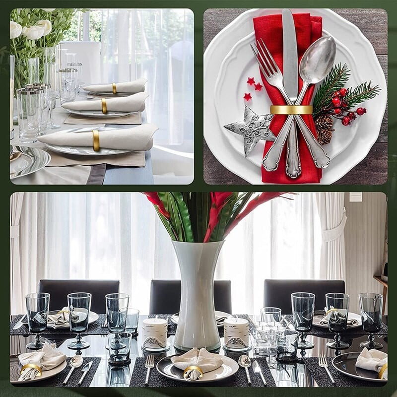 Χρυσοί κρίκοι χαρτοπετσέτας 10 τεμαχίων Μεταλλικές θήκες για δαχτυλίδια για χαρτοπετσέτες Μοντέρνο σχέδιο Θήκη δαχτυλιδιού Μεταλλικές πόρπες σερβιέτ σε ημικύκλιο