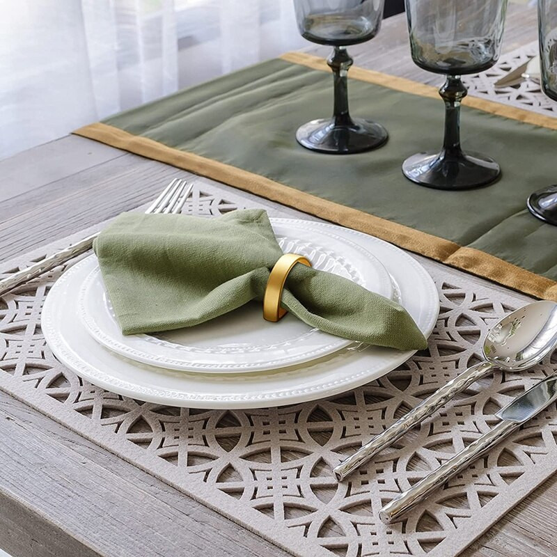 Χρυσοί κρίκοι χαρτοπετσέτας 10 τεμαχίων Μεταλλικές θήκες για δαχτυλίδια για χαρτοπετσέτες Μοντέρνο σχέδιο Θήκη δαχτυλιδιού Μεταλλικές πόρπες σερβιέτ σε ημικύκλιο