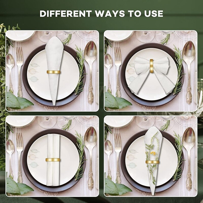 Χρυσοί κρίκοι χαρτοπετσέτας 10 τεμαχίων Μεταλλικές θήκες για δαχτυλίδια για χαρτοπετσέτες Μοντέρνο σχέδιο Θήκη δαχτυλιδιού Μεταλλικές πόρπες σερβιέτ σε ημικύκλιο