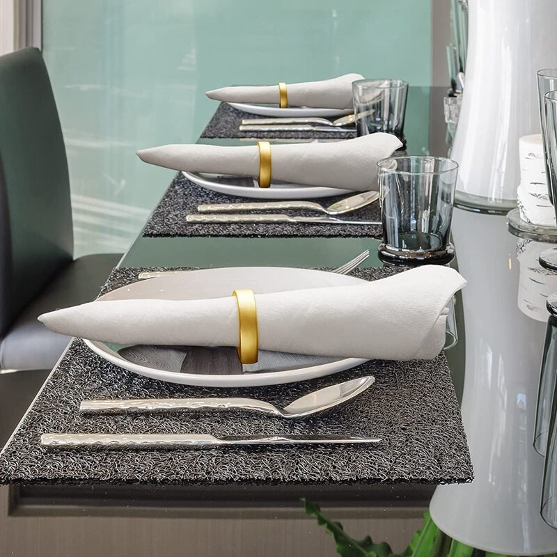 Χρυσοί κρίκοι χαρτοπετσέτας 10 τεμαχίων Μεταλλικές θήκες για δαχτυλίδια για χαρτοπετσέτες Μοντέρνο σχέδιο Θήκη δαχτυλιδιού Μεταλλικές πόρπες σερβιέτ σε ημικύκλιο