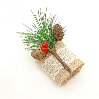 6 τμχ/σετ Χριστουγεννιάτικα δαχτυλίδια πετσέτας Χριστουγεννιάτικο δέντρο με κουκουνάρι προσομοίωση δαχτυλίδια θήκης χαρτοπετσέτας για Χριστουγεννιάτικη διακόσμηση τραπεζιού