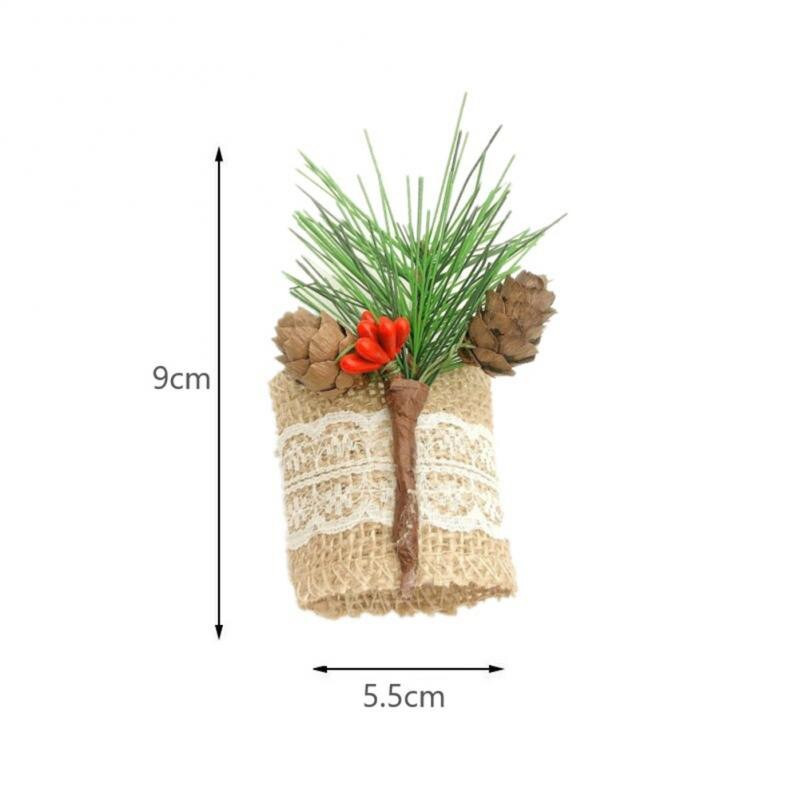 6 τμχ/σετ Χριστουγεννιάτικα δαχτυλίδια πετσέτας Χριστουγεννιάτικο δέντρο με κουκουνάρι προσομοίωση δαχτυλίδια θήκης χαρτοπετσέτας για Χριστουγεννιάτικη διακόσμηση τραπεζιού